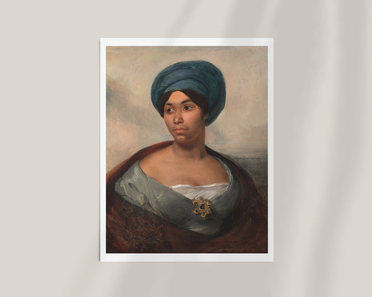 Portrait d’une femme coiffée d’un turban bleu (c.1827