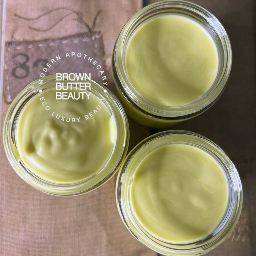 Natural body butter made with shea butter and luxury plant oils 